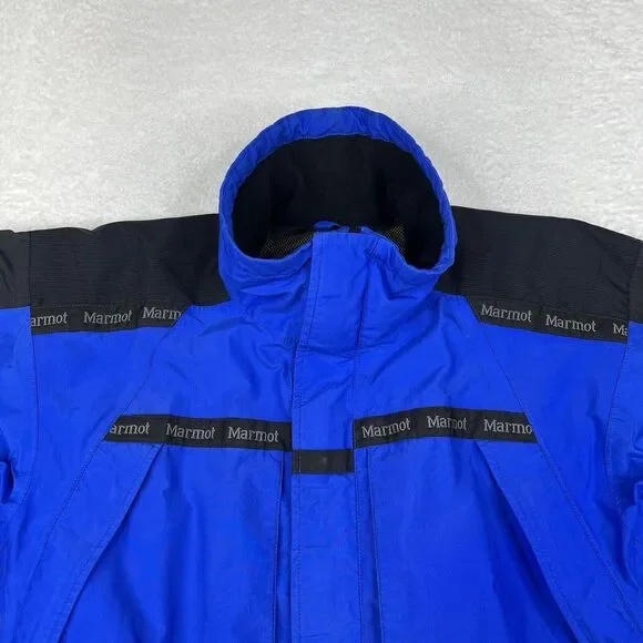 Marmot Jacket Mens Medium Blue Gore-Tex Pro Shell Full Zip Mesh Lined Outdoors‎